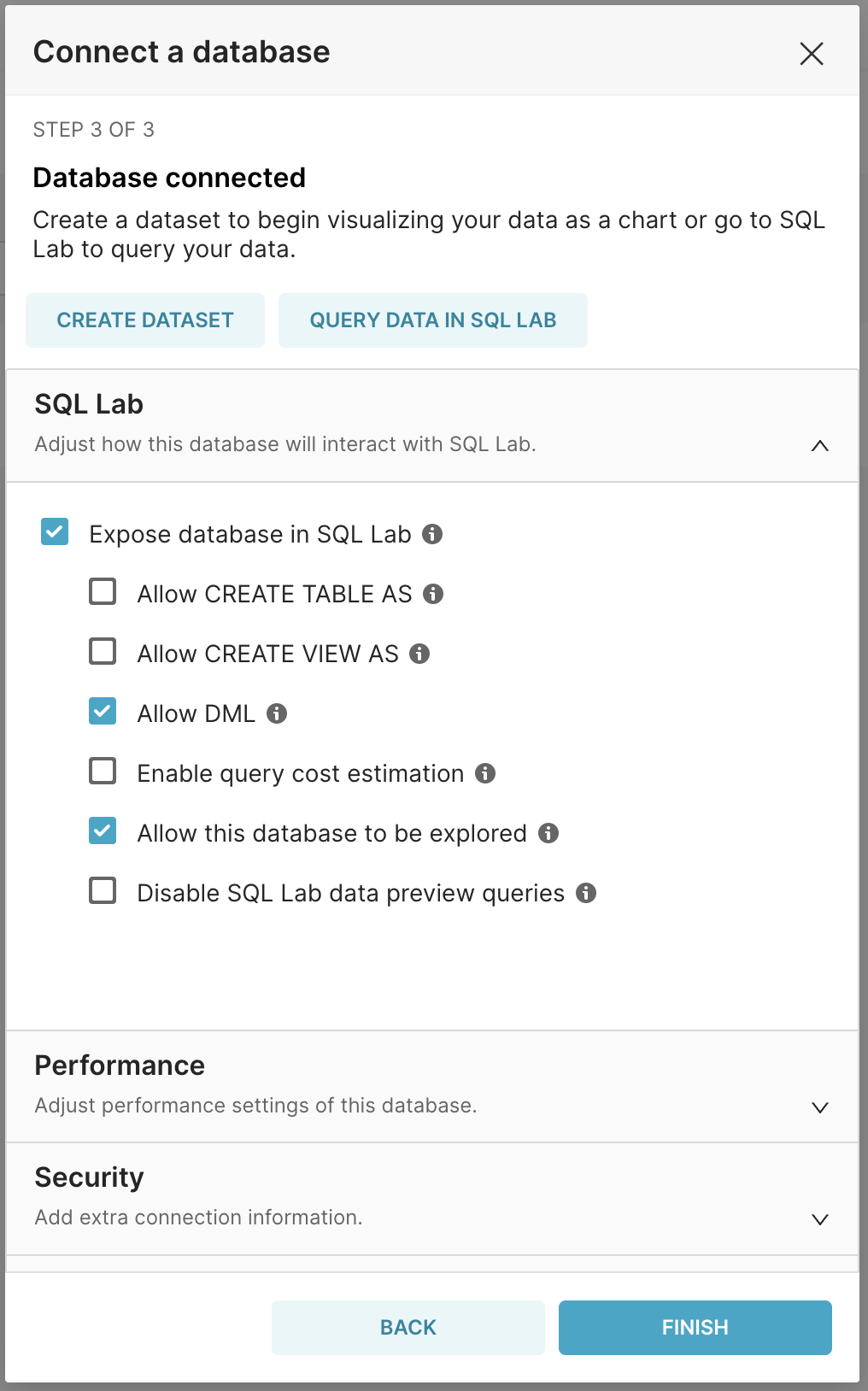 Follow up database settings