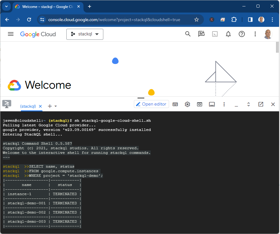 google-cloud-shell-example