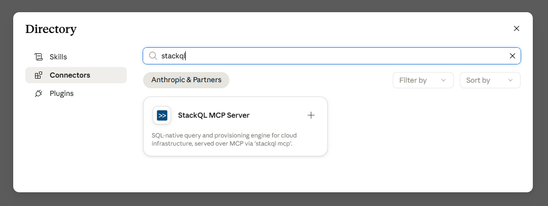 StackQL in the Anthropic Connector Directory